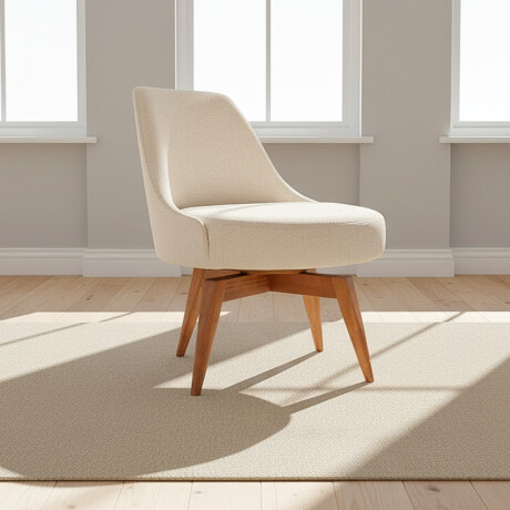 BUTACA GIRATORIA TELA NATURAL-BEIGE BOLI BEIGE