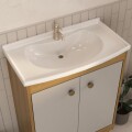 MUEBLE DE BAÑO 60 CM CON MESADA Y ESPEJO - MIEL/FUME MUEBLE DE BAÑO 60 CM CON MESADA Y ESPEJO - MIEL/FUME