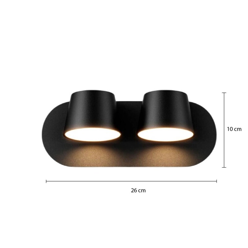 DECORATIVO DOBLE DE PARED GROA Lámpara de Pared doble Groa Negra