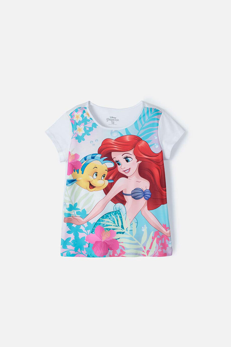 Camiseta m/c niña Princesas BLANCO