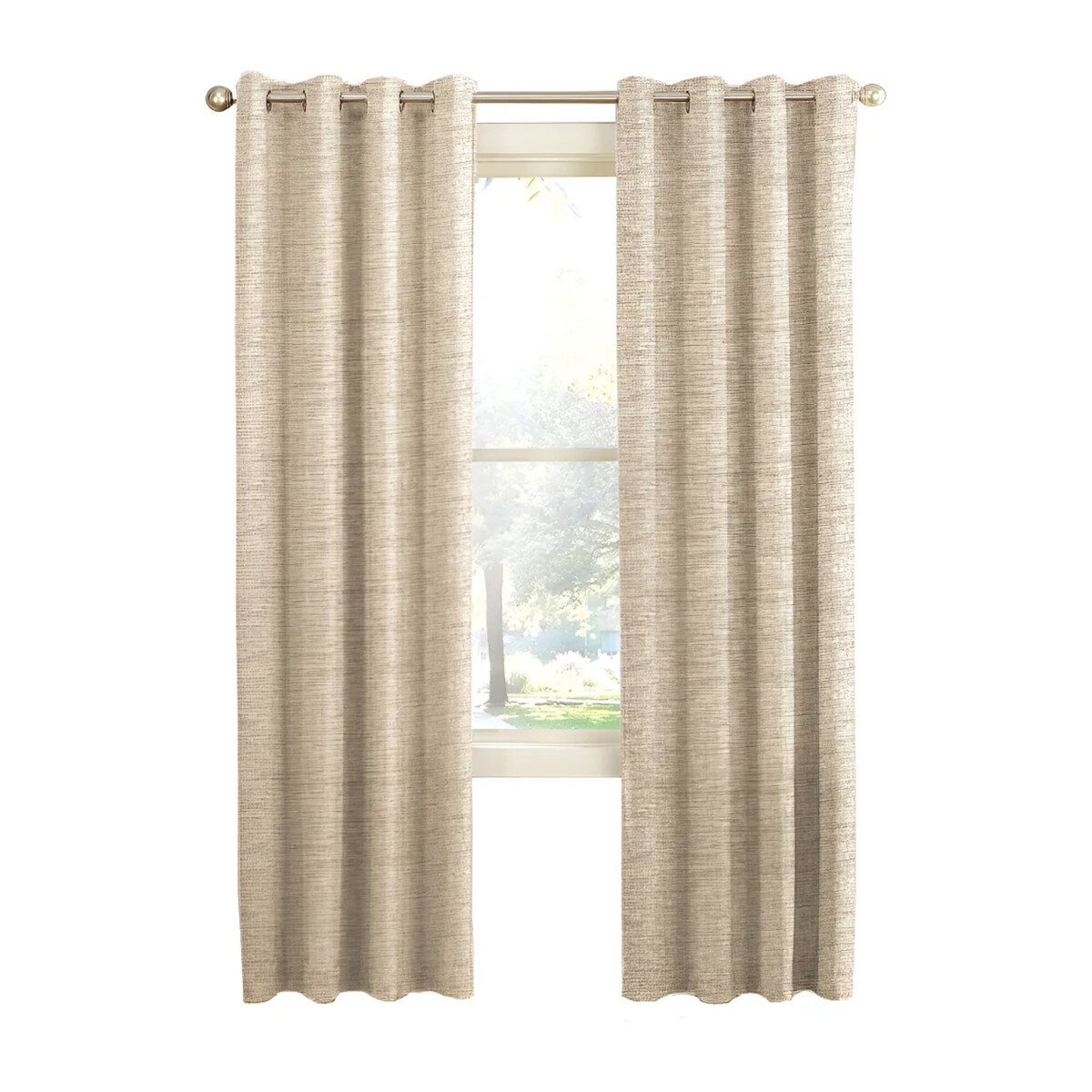 Set X2 Cortinas Blackout 140x230cm Bloquea Luz Ambientes - Beige 