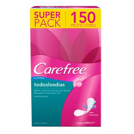 Protectores Diarios Carefree Protección Todos los Días Sin Perfume 150 Unidades Protectores Diarios Carefree Protección Todos los Días Sin Perfume 150 Unidades