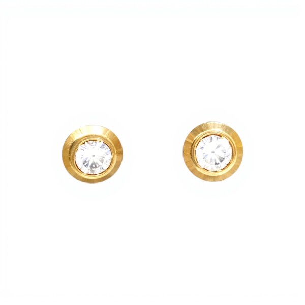 Caravanas Punto de Luz oro- Oro bajo - Piedra Zirconia - CA8180 conpiedra