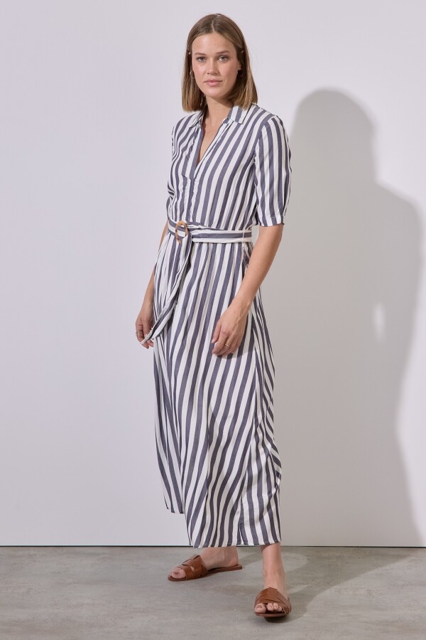 Vestido Maxi Stripes BLANCO/AZUL