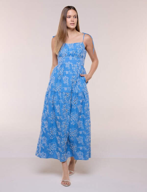 Vestido Broderie AZUL/MULTI