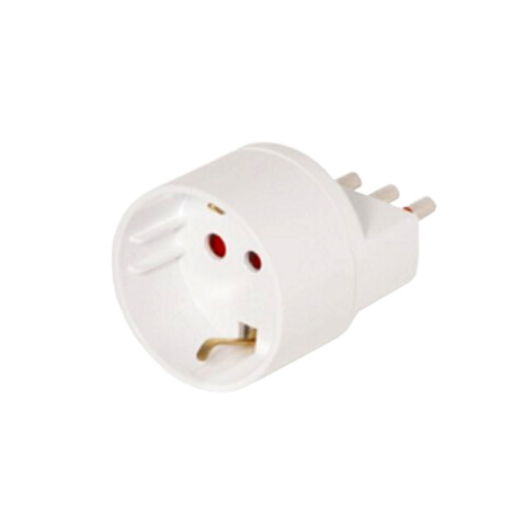 Adaptador 3 en línea con salida schuko blanco C84532