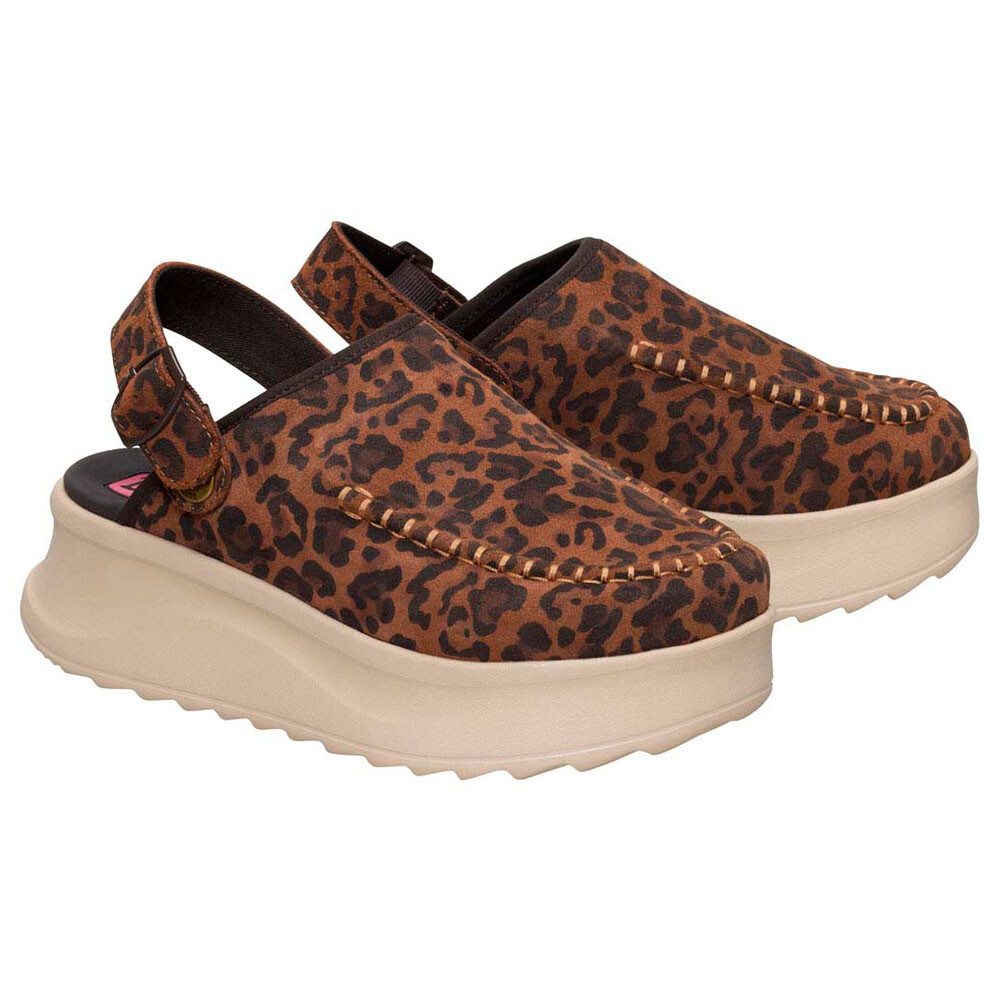 Zuecos Delray Clog Suede - Mujer Brown Leopard