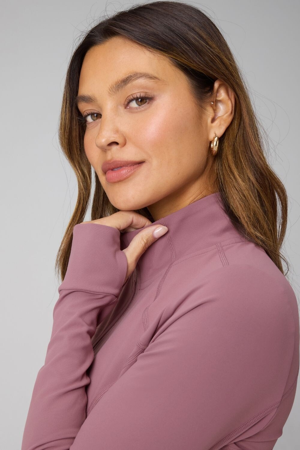Casaca Perfect Storm Cropped Train Jacket Mujer Mushroom Mauve