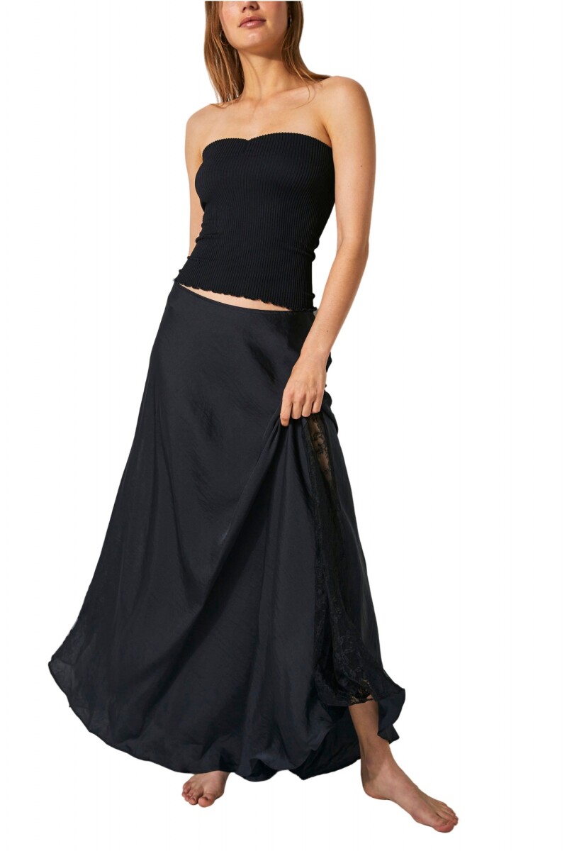 RIBBED SEAMLESS TUBE Negro