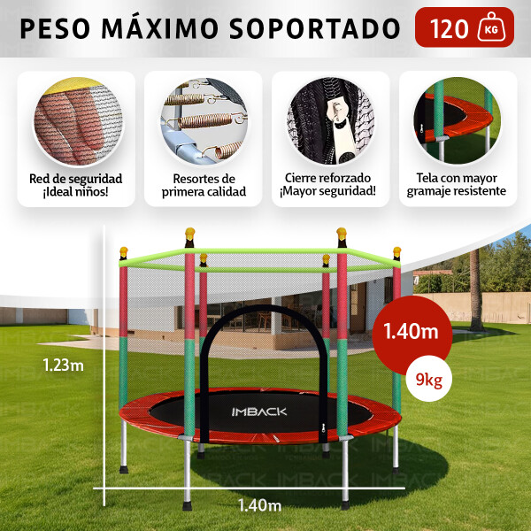 Cama Elástica de 1,40 M Trampolín Saltarín Multicolor Rojo ce001 Cama Elástica de 1,40 M Trampolín Saltarín Multicolor Rojo ce001