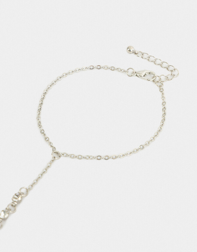 Pulseras Flexibles Pulsera Flexible Strass Con Anillo - Plateado