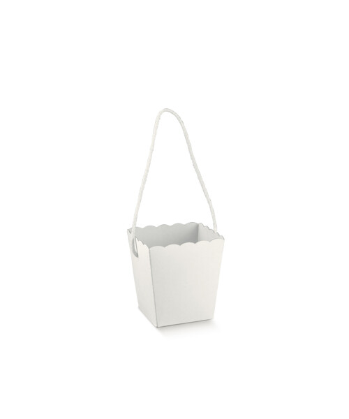 VASO POP CON CORDON 10X10X14,5 cm BLANCO