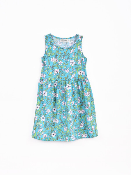 VESTIDO POPURRI TURQUESA