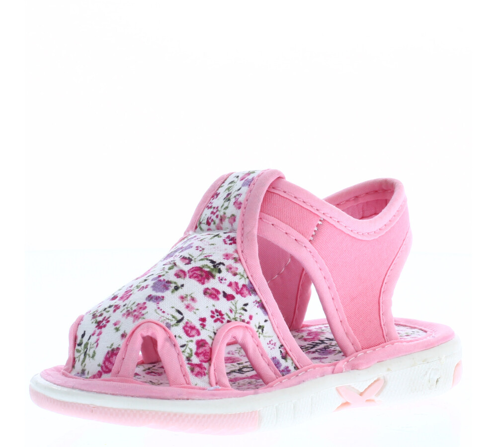 Sandalia CANI con tela estampada y velcro Pink