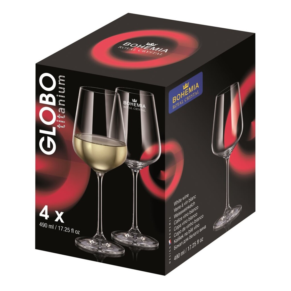 SET 4 COPA VINO BLANCO 490ML GLOBO BOHEMIA 