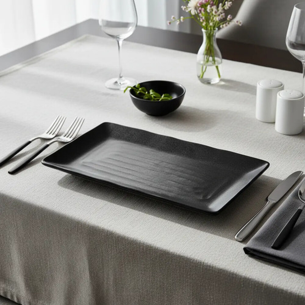 Plato melamina negro rectangular 26.5x11.5x1.8 Plato melamina negro rectangular 26.5x11.5x1.8
