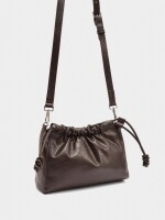 Bolso Bandolera Con Fruncido marron