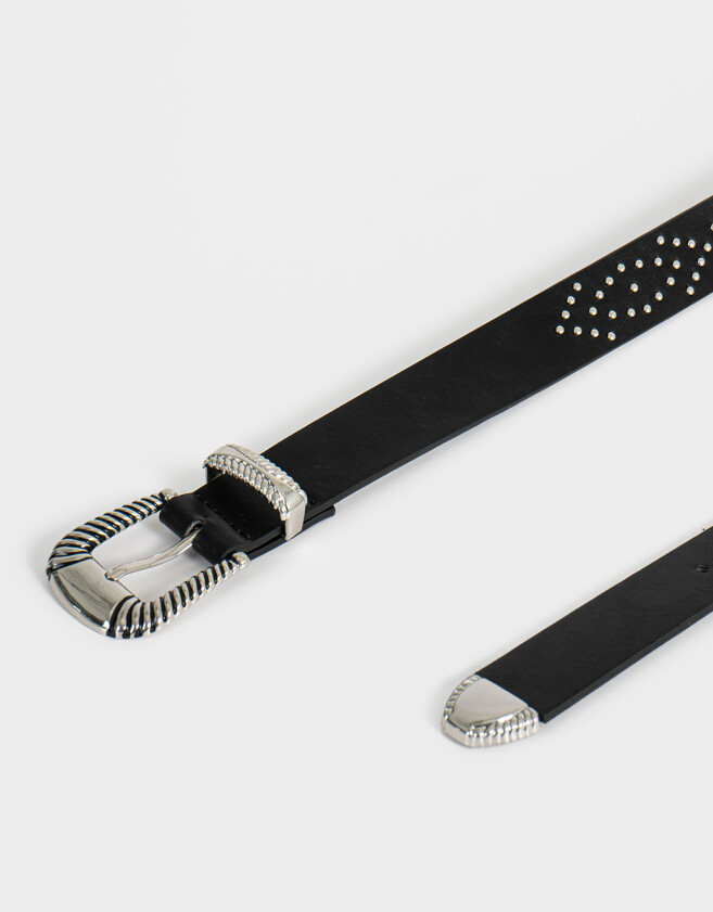 Cinturones y Fajas Boho Cinturón Con Hebilla Western - Negro