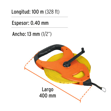 CINTA METRICA FIBRA VIDRIO T/CRUCETA 100MT TRUPER TFC-100ME (CM/PULG) N/a