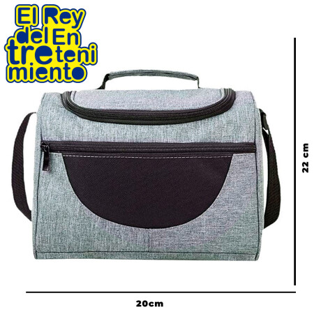 Bolso Conservadora Lunchera Escolar Térmica Aislante Gris