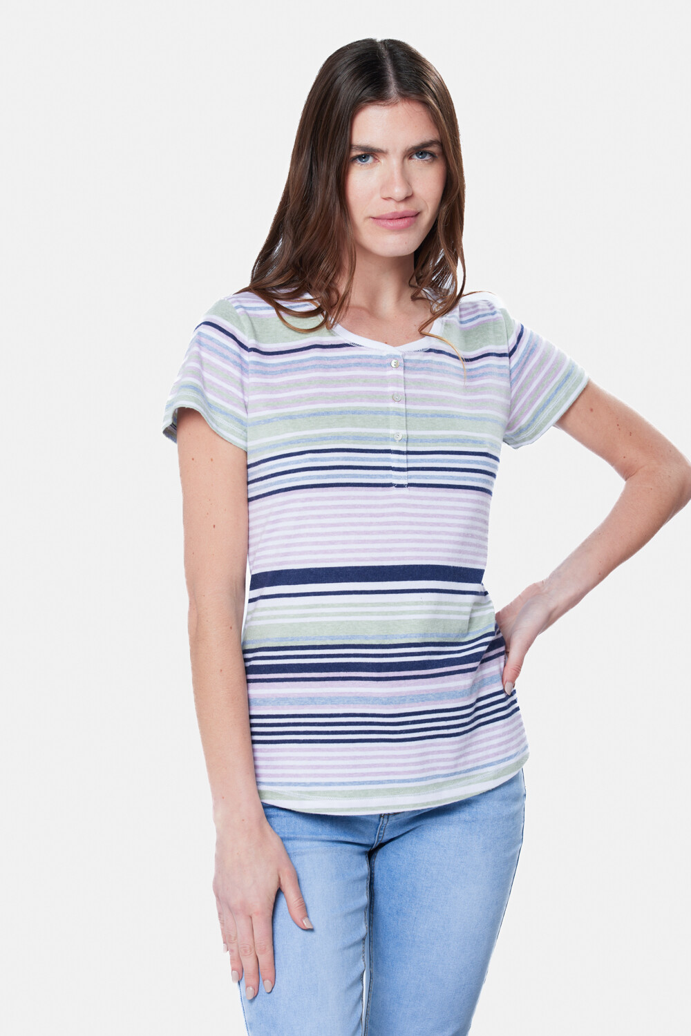 REMERA RAYADA Blanco