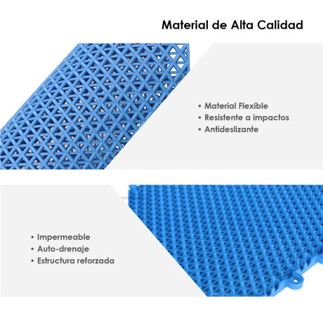 Set X16 Piso Modular Encastrable PVC Antideslizante Azul