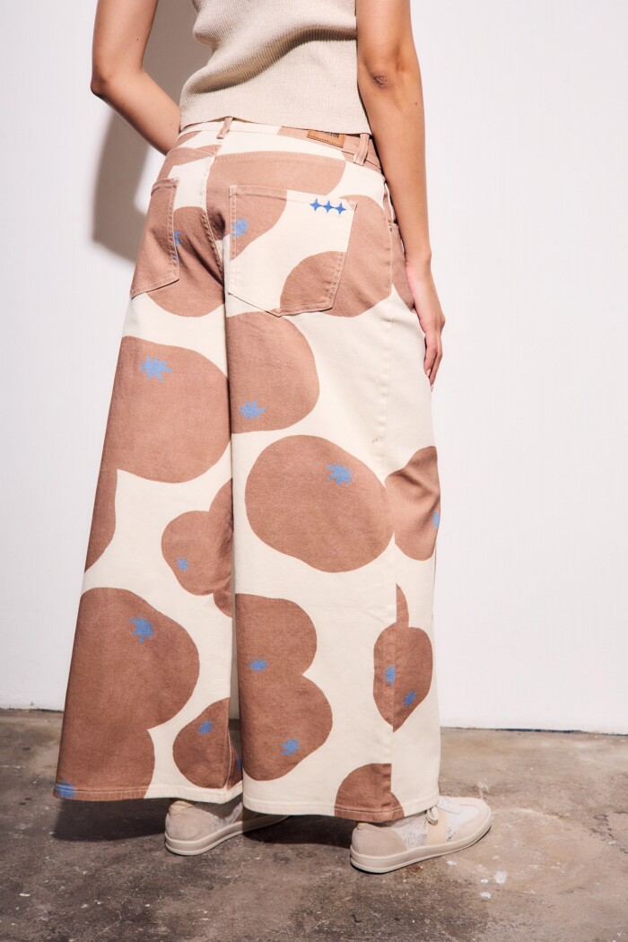 Jean Wide Leg Estampado Print