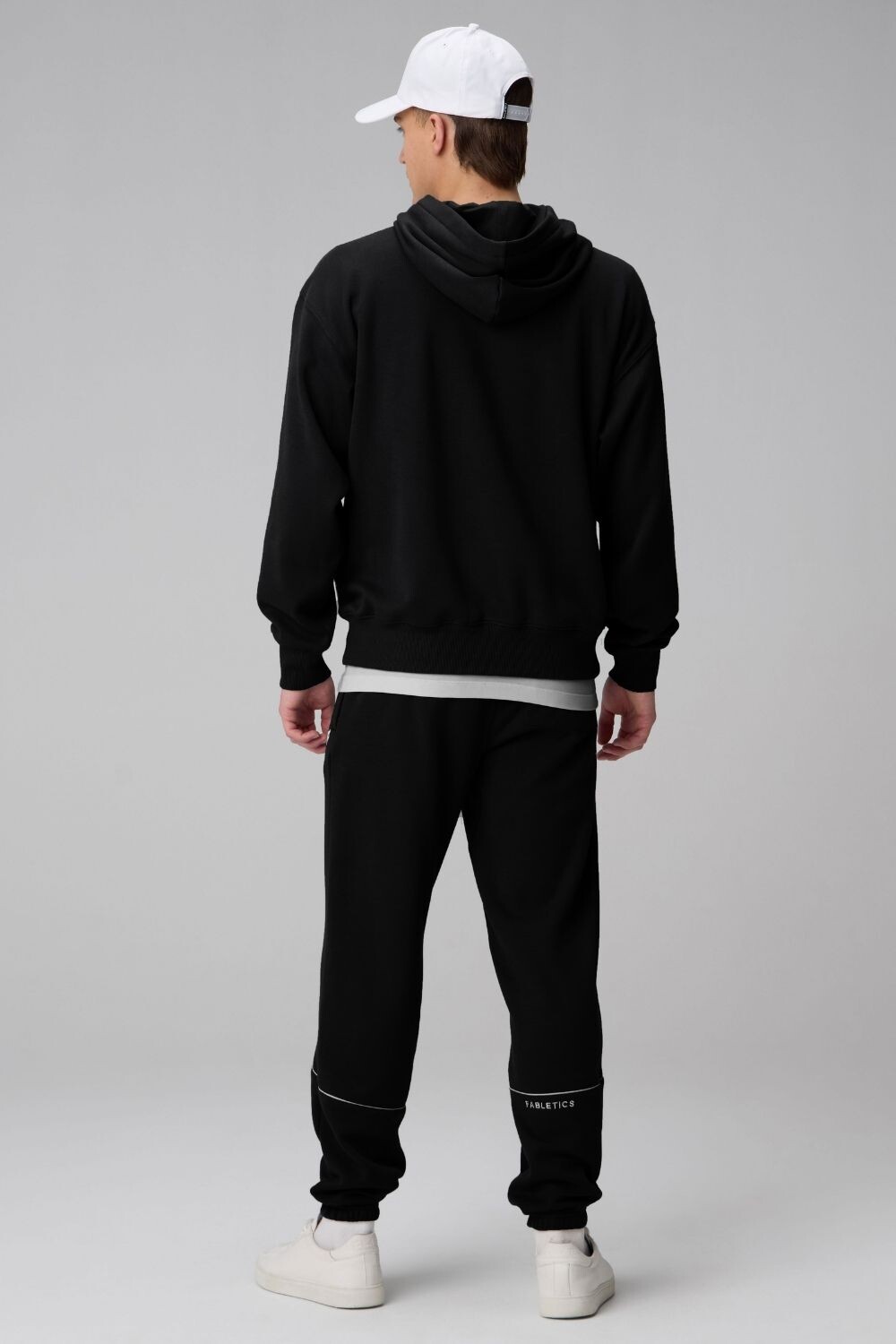Polera The Go-To Oversized Hoodie Brand Dna Hombre Black/Classic White Dna Stri