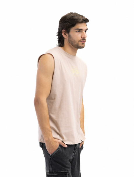 Musculosa Estampada Oversized Beige/Fantasía 1