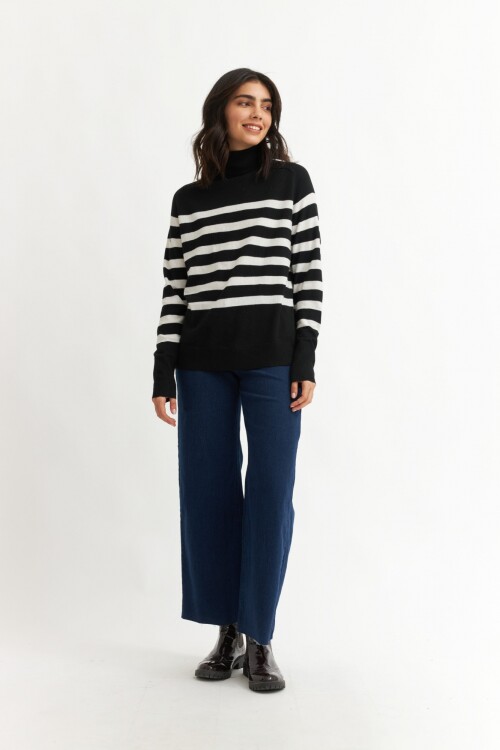 Sweater cuello rompeviento NEGRO