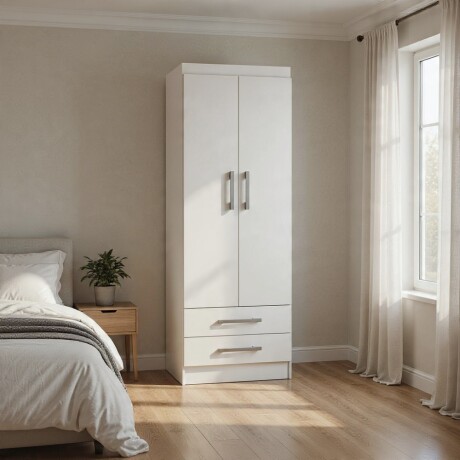 ROPERO 2 PUERTAS GUARDARROPA ARMARIO PLACARD CLOSET MULTIUSO BLANCO