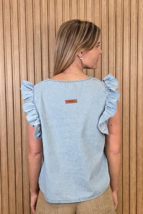 Musculosa Cata Denim Celeste