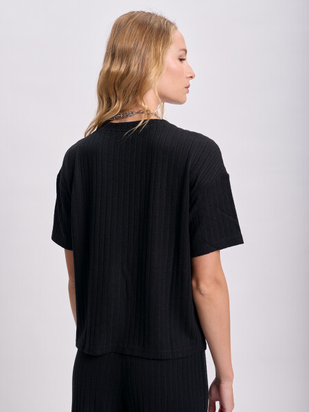 Remera oversize lanilla Negro