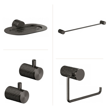 SET DE ACCESORIOS BAÑO METAL SIGNATURE GRAFITO GUNMETAL GRAFITO-GUNMETAL