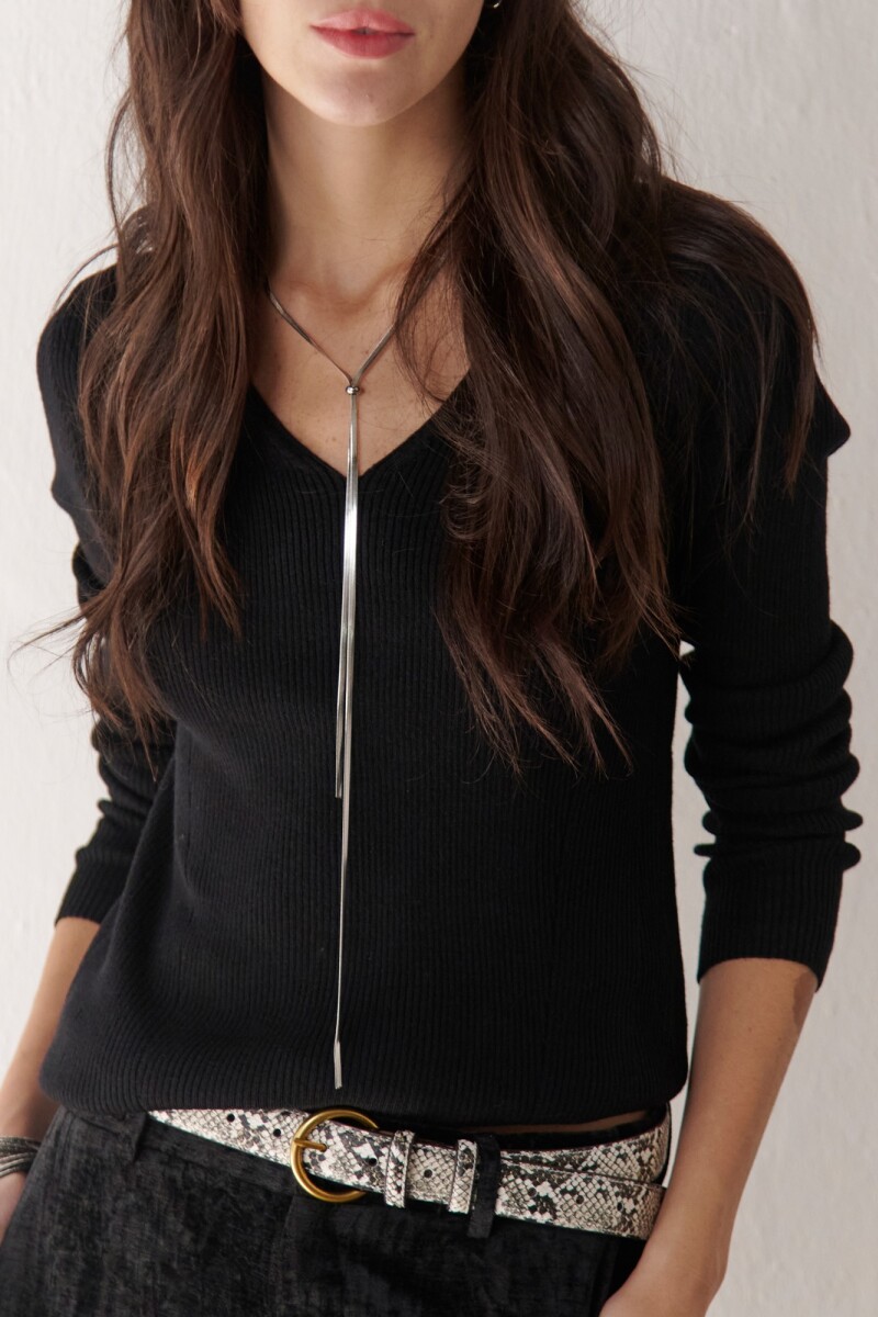 SWEATER ESCOTE V NEGRO
