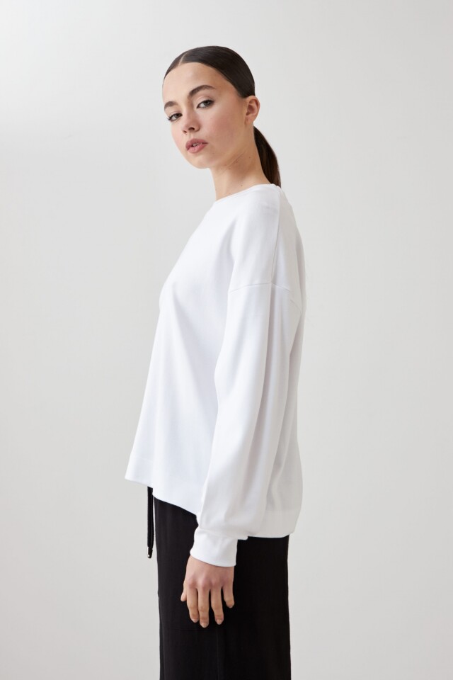 Sweatshirt con botones blanco