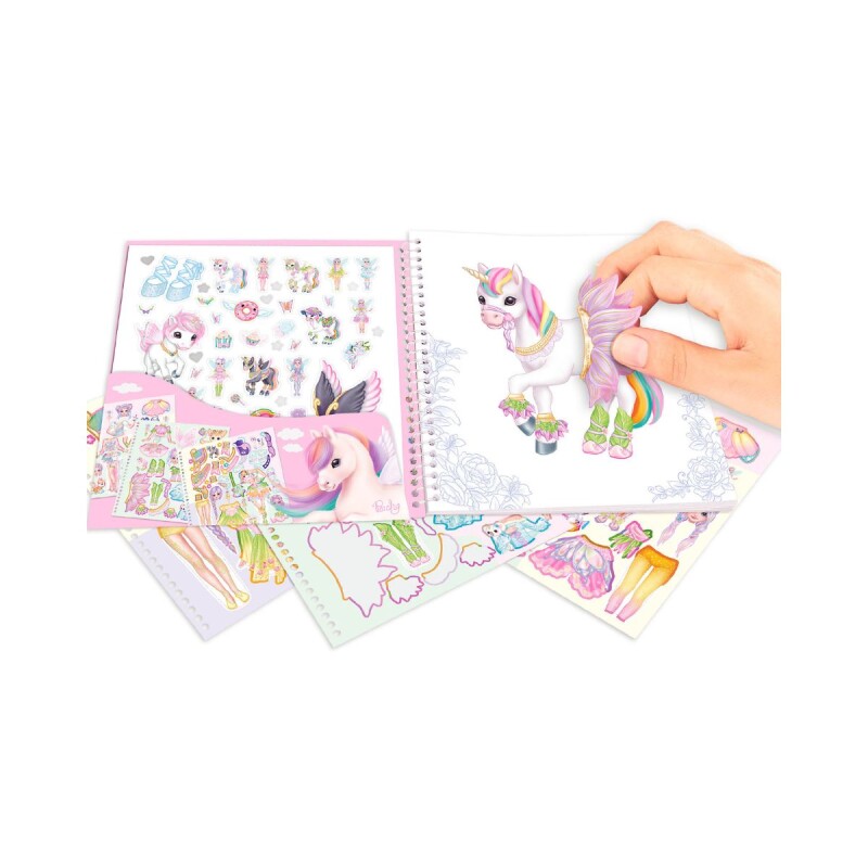 Libro con stickers Top Model - Dress me up Unicornio