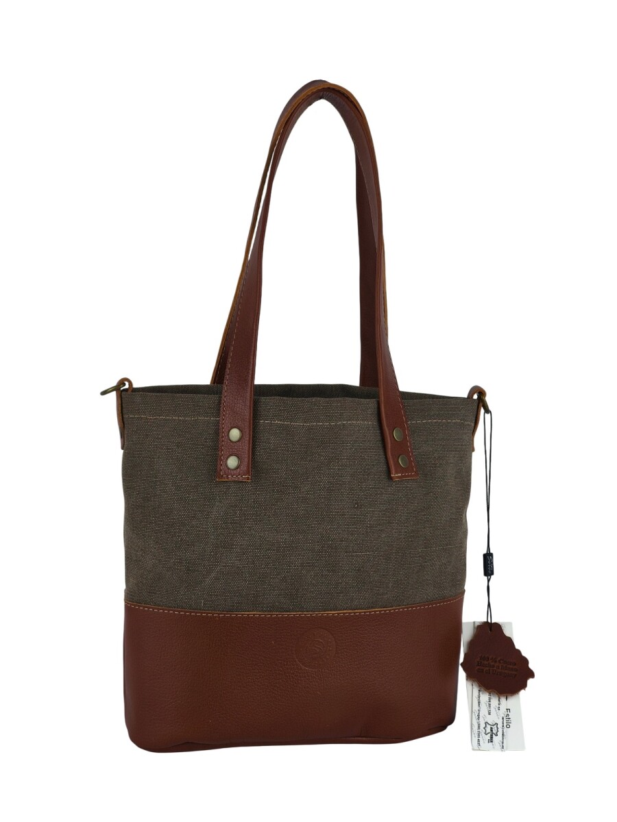 Bolso matero en lona y cuero - Verde 