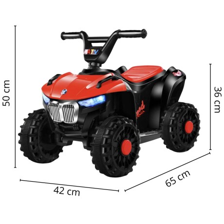 Cuatriciclo a Batería Lumax con Música y luces Rojo