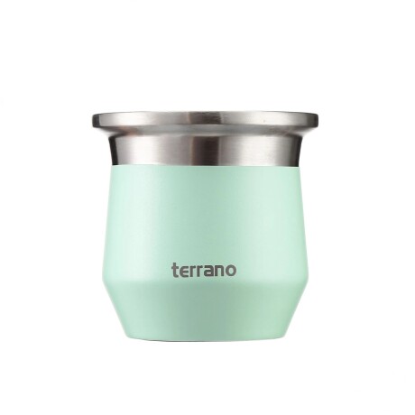 Mate Terrano Flap con Tapa Acero Inoxidable VERDE-AGUA