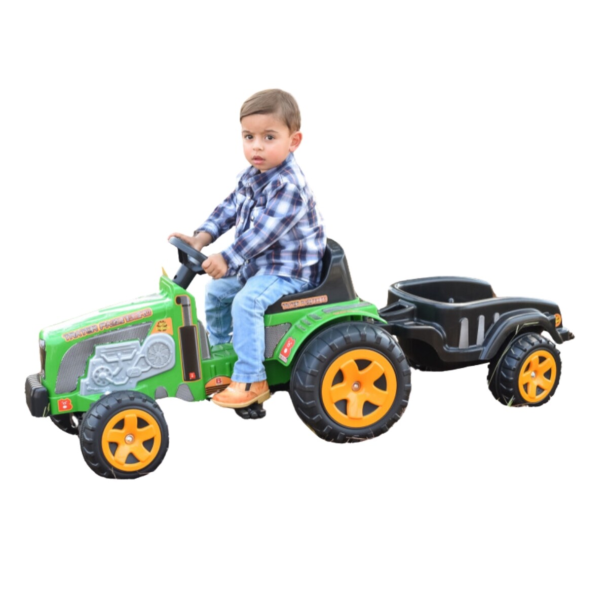 Tractor de Granjero Infantil Bimme con Carro a Pedal 