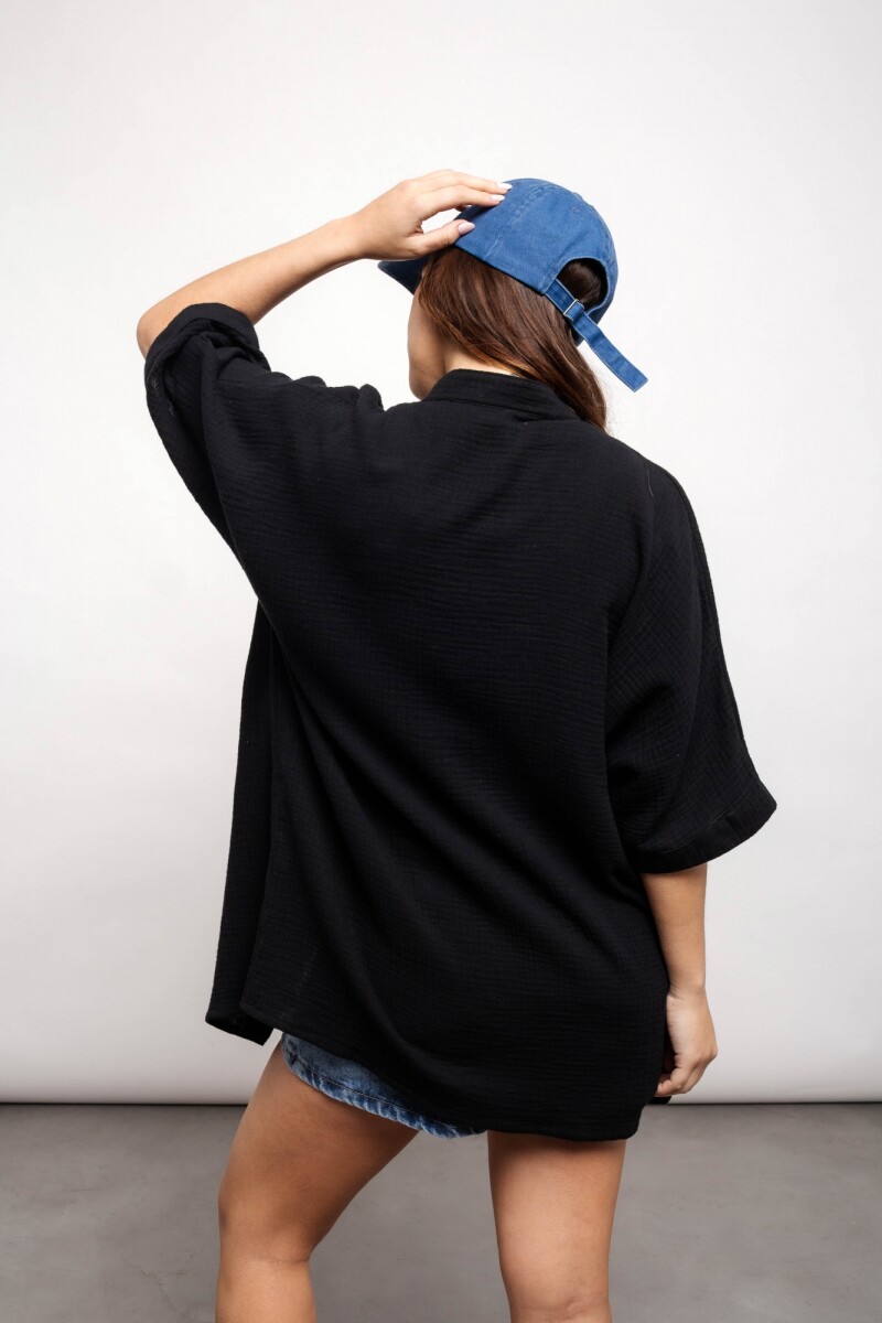 Camisa Celeste Negro