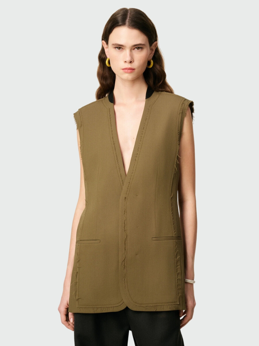 AMI PARIS - Chaleco sin Mangas de Lana 