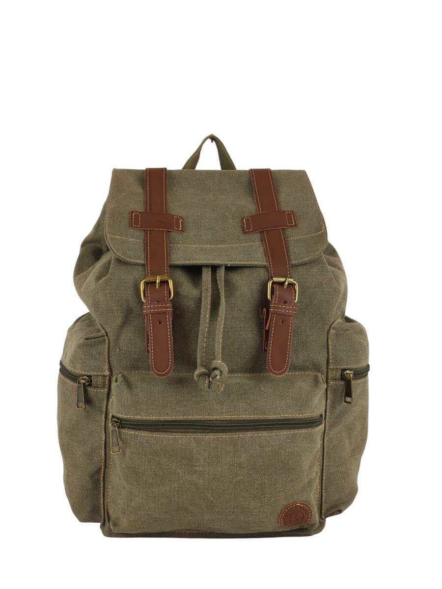 Mochila grande con bolsillos - Verde 