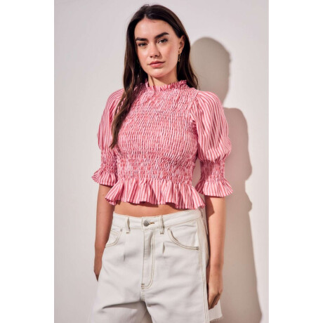 Blusa Rayada Rosa