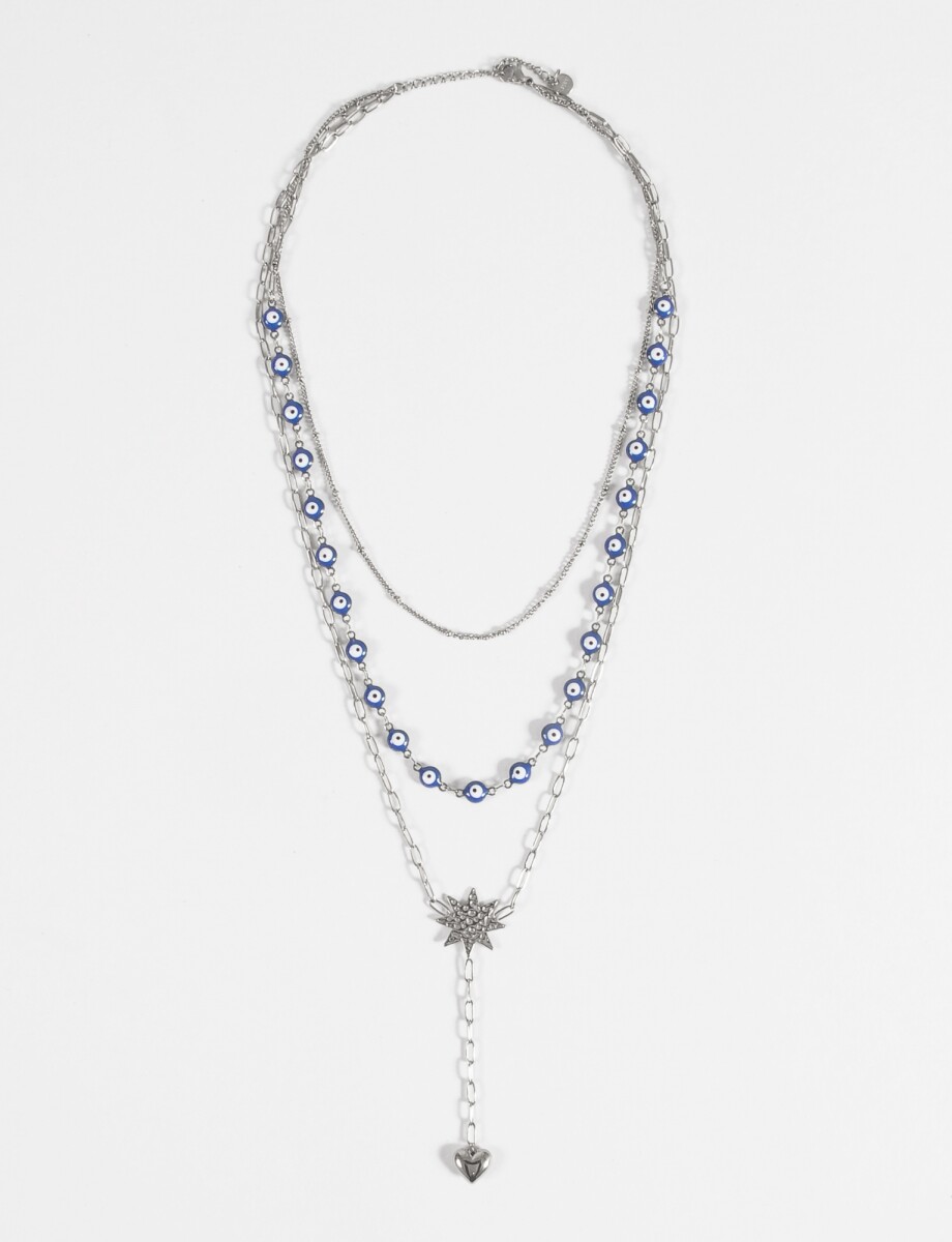 Collar acero ojitos - plateado 