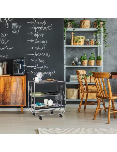 CARRITO PLEGABLE 3NIVELES 40x63x70CM NEGRO Y METAL CARRITO PLEGABLE 3NIVELES 40x63x70CM NEGRO Y METAL