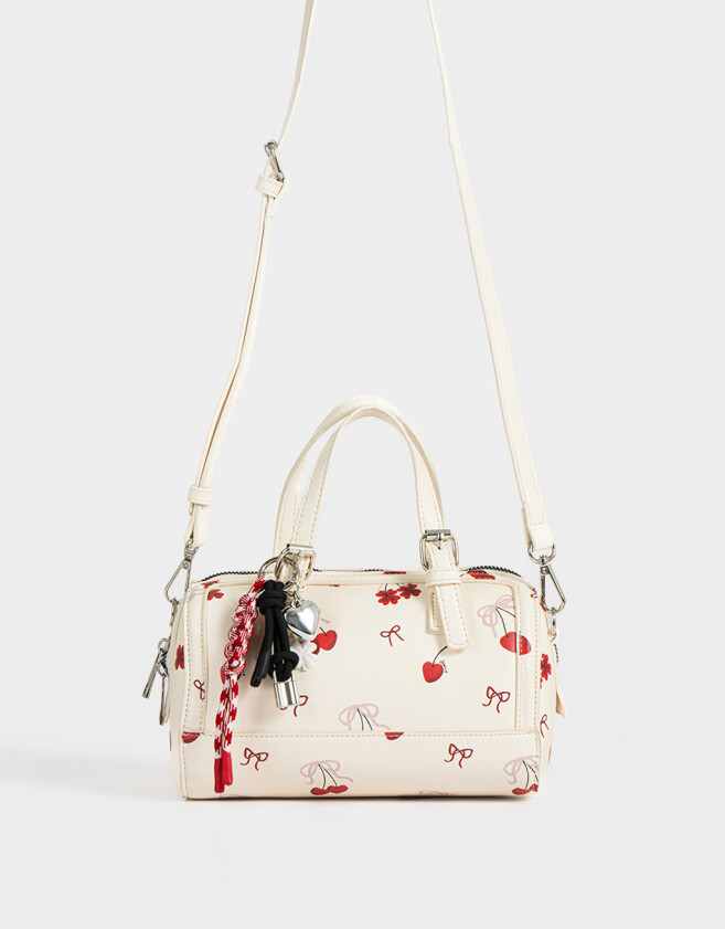 Bowling Cartera Bowling Con Charm - Estampado Flores