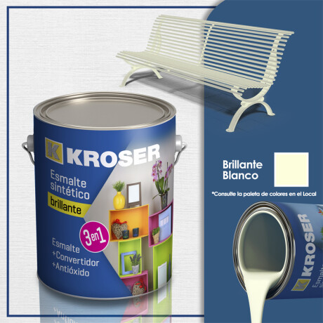 ESMALTE KROSER BRILLANTE 3EN1 BLANCO 1/4L ++ N/a