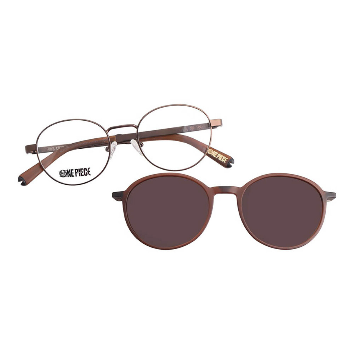 Lentes 2 En 1 One Piece Redondo De Acero Inoxidable 